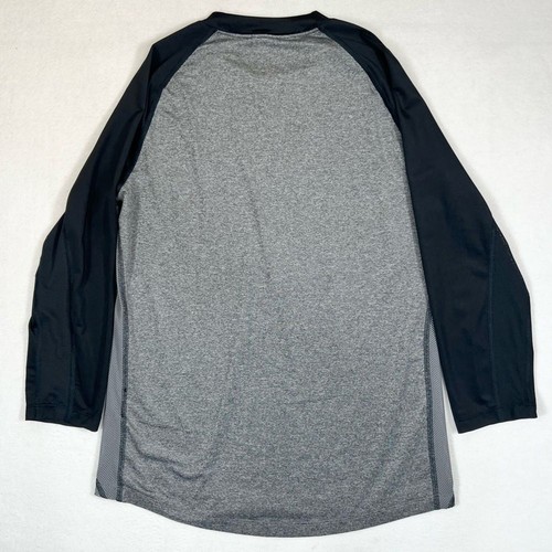 NIKE Boys' Baseball Pro Cool Raglan Tee Gray Black XL Dri Fit Slim Fit Youth - Picture 11 of 12
