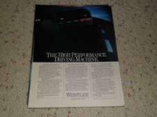 1985 WHISTLER RADAR DETECTOR AD / ARTICLE