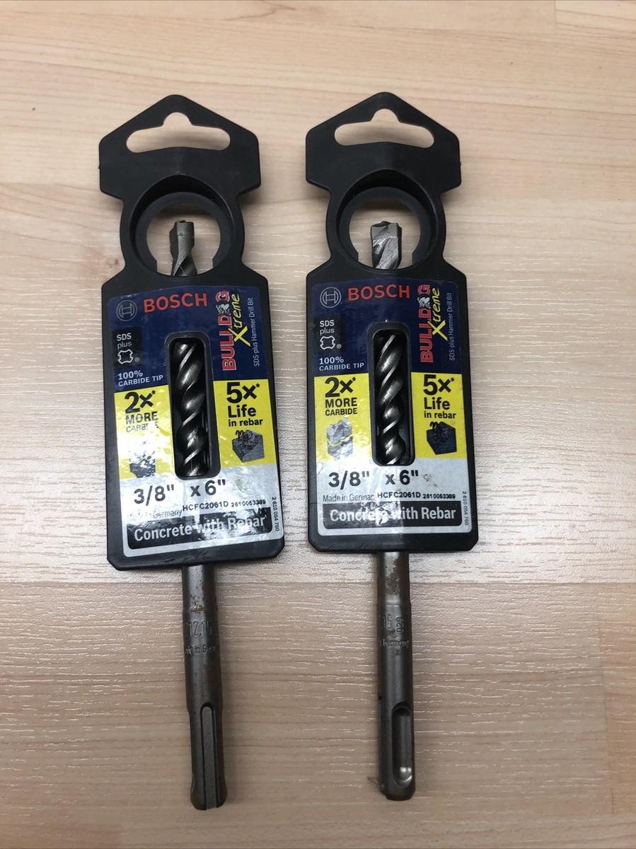 ⭐️BOSCH Lot Of 2 Bosch 3/8 In. x 6 In. SDS-plus Rotary Hammer Bit HC2061