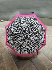 Victoria's Secret Limited Edition Hot Pink White Black Print Classic Umbrella