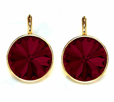 Large Round Bella Women Crystal Earrings Made with SWAROVSKI  Crystals