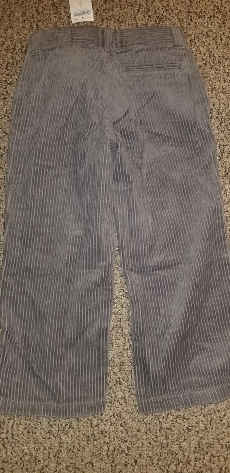 Talla 4 Nuevos PANTALONES DE PANA GRIS Gymboree Tradiciones Vacaciones Niño Navidad Algodón Foto 2 de 4