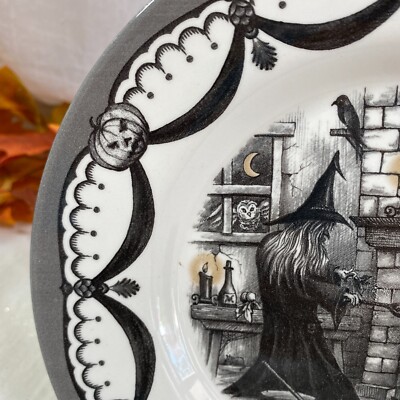  Stafford お皿　ハロウィン　魔女 Royal Stafford England Halloween Haunted Wicked Witch Salad Plates