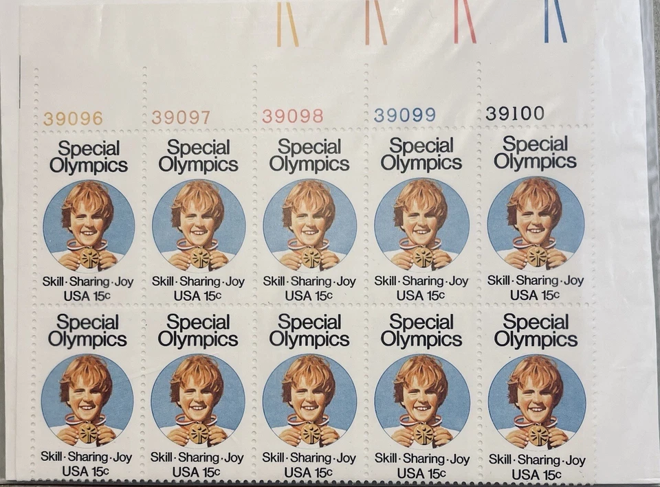US Stamp 1979 Mint Plate Block of 10 Scott #1788, Special Olympics, MNH, OG - Image 3 of 4