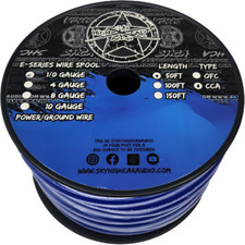Sky High Car Audio 1/0 CCA E-Series Wire By The Foot - Blue