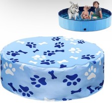 Foldable Dog Kiddie Pool Cover Large Round Collapsible Swimming Pool Cover 122cm