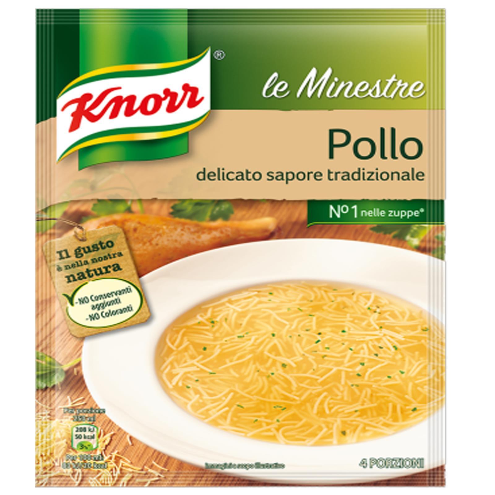 MINESTRA KNORR PREPARATO PER  MINESTRA CON  POLLO BUSTA DA 63 GR 4 PORZIONI