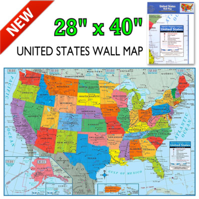 Wall Map Of The United States USA Road Travel Maps City Name US Poster 28''x40''