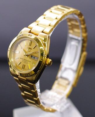SEIKO 5 Sports Automatic Gold Dial Ladies Watch SYMG44K1 50M Water