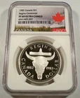 1982 NGC PF69UCAM CANADA SILVER DOLLAR REGINA 1882-1982 S$1 PR 69 ULTRA CAMEO