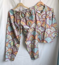 Indian 100 Cotton PJ Set Bridesmaid Pajama Set Women Nightwear Suit Rainbow Art