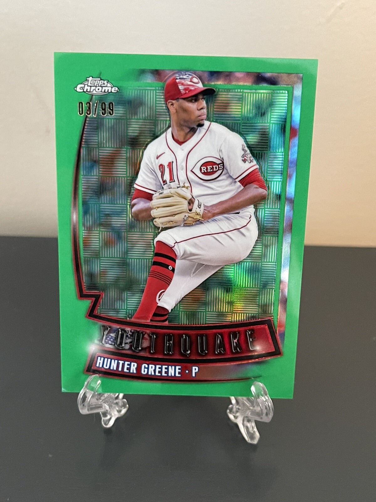2023 Topps Chrome Baseball Hunter Greene Youthquake Green /99 #YQ-8