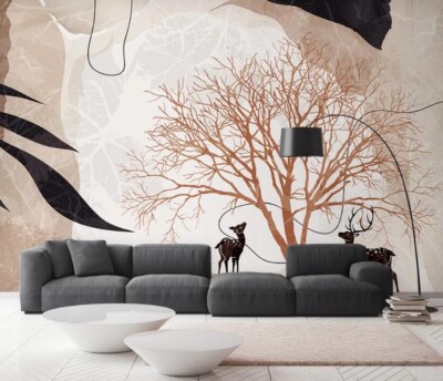 3D Brown Branch ZHUA16270 Wallpaper Wall Murals Removable Self-adhesive Ann 24