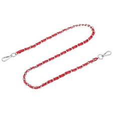 39" Purse Strap with Buckle for Shoulder and Cross Body Red Silver 