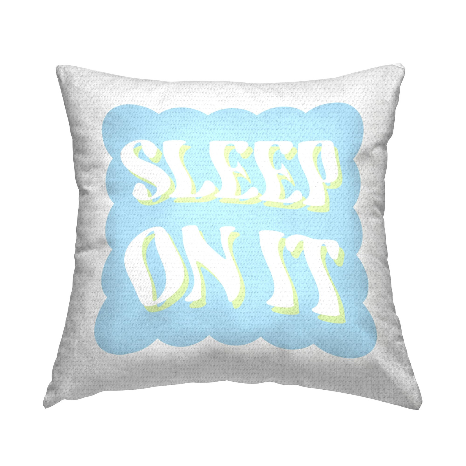 Wavy Phrase Cloud Text Blue Outdoor Printed Pillow 18x18