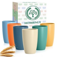 Unbreakable Plastic Cups Set Wheat Straw Cups 20 OZ Drinking Glasses Reusable...