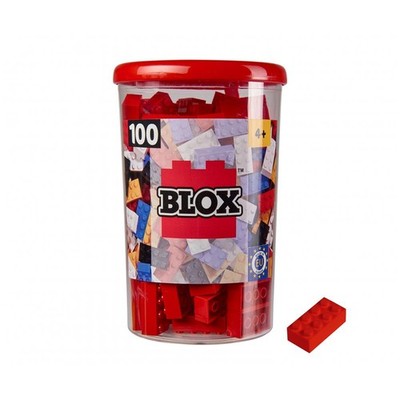 Simba Blox 100 8er Bausteine rot in Dose Klemmbausteine Konstruktionsspielzeug