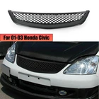 For 2001-2003 Honda Civic JDM Type R Mesh Front Hood Grille Grill Carbon Fiber