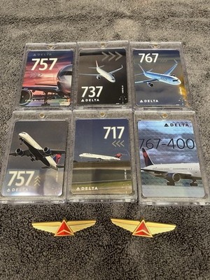 Delta Airline-Pilot Trading Cards-Set Of 6 all Boeing. Four are
