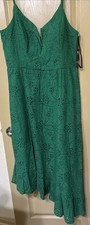 Vintage Guess Eslin green eyelet tiered women’s Maxi Dress.