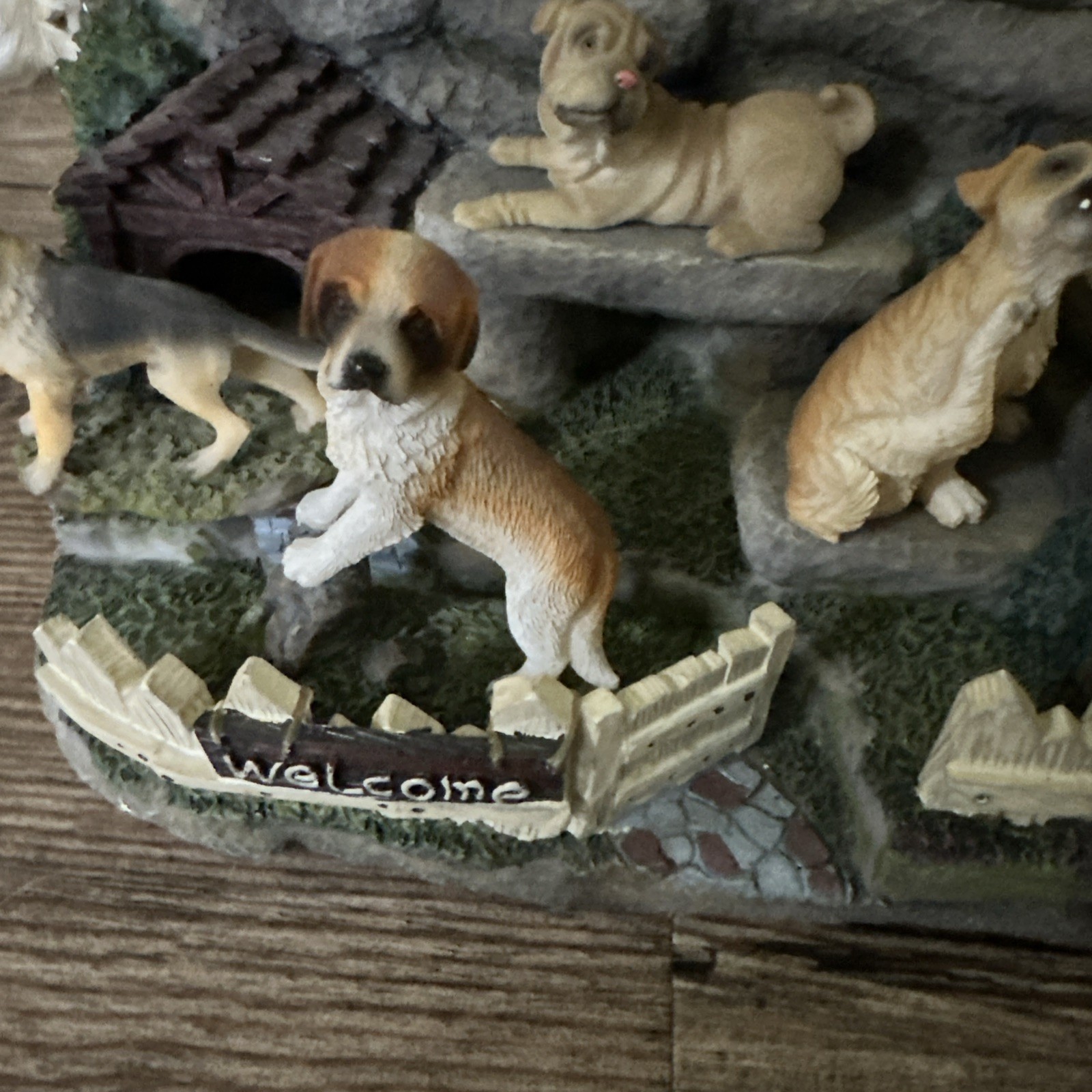 New Dog Paradise Display w/ 12 Dogs - Corgi Bulldog Labrador Basset Hound Pug