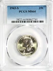 1943-S Washington Quarter PCGS MS64  #GA6-41