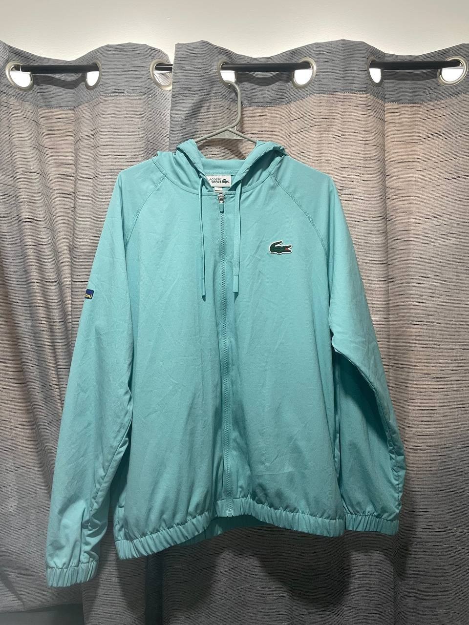 Lacoste Unisex Sport Miami Open Edition Windbreaker Jacket Blue Size Large