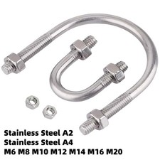 M6 - M20 Stainless Steel A2/A4 Round U Bolts With Nuts Marine Boat Deck Hardware