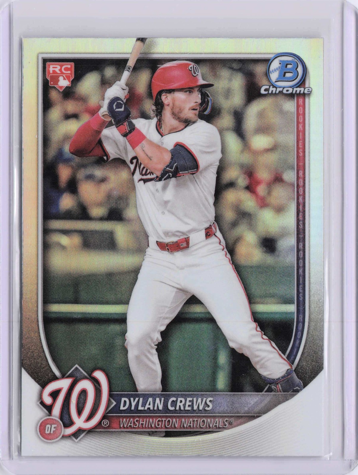 Dylan Crews 2025 Bowman Chrome #42 Red RC Logo SP Washington Nationals