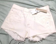 Levi's 501 Women's White Cutoff Denim Shorts Cotton 5-Pocket W29