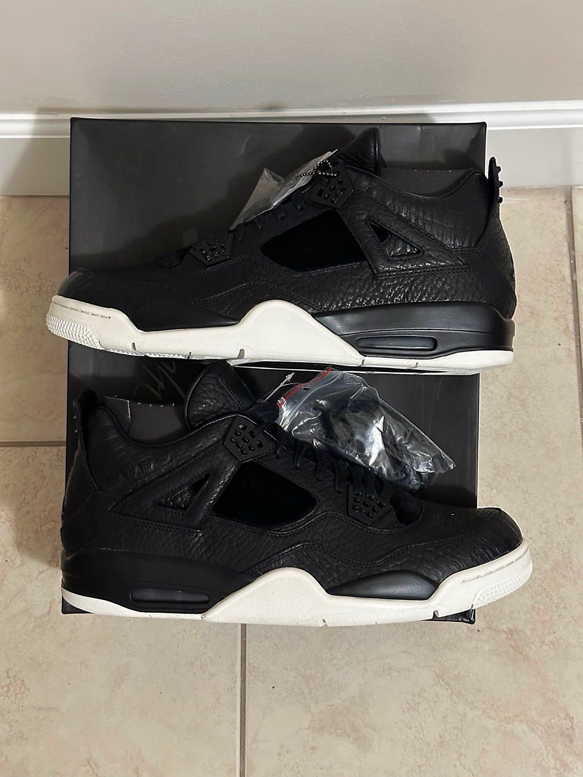 Air Jordan Retro 4 Premium Pinnacle Black Pony 819139 010 Uomo Taglia 15 CAMPIONI