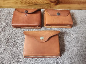 3 Vintage Red Head 20C Hunters 3006 Leather Belt Pouch Ammunition Free Ship