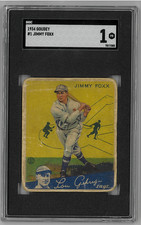 1934 Goudey Baseball Card #1 Jimmy Foxx HOF Philadelphia A's SGC 1 PR