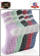 5 Pairs Fuzzy Socks for Women, Winter Warm Womens Super Soft Cozy Socks