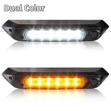 BLACK WITH SWITCH 287mm DUAL LED 12V AWNING LIGHT DUAL AMBER WHITE LIGHTS IP67