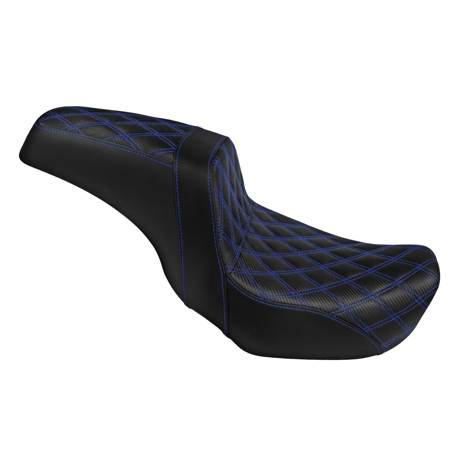 Blue Stitching Driver Passenger Seat Fits For Harley Dyna Wide Super Glide 06-17