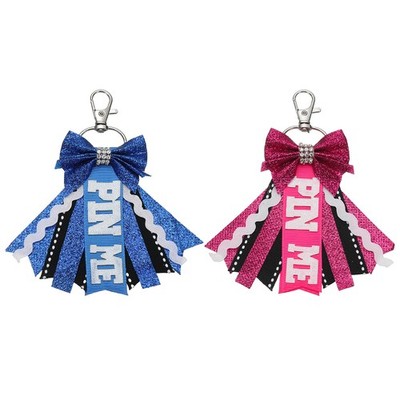 2Pcs Pin Me Cheer Keychain Cute Cheerleader Gifts Key Chains, Blue Rose Red