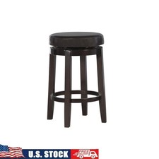 Transitional Swivel Stool Indoor Use Brown Upholstered Round Seat 250lb Limit