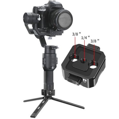 Aluminum Alloy Quick Release Plate Clamp Tripod Adapter Base w/ 1/4&3/8'' Screw c