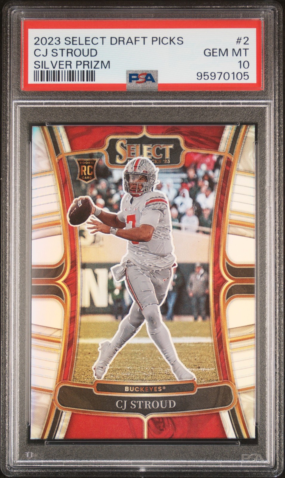 2023 PANINI SELECT DRAFT PICKS SILVER PRIZM #2 CJ STROUD PSA 10