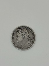 1824 George IV British Silver Shilling Coin .925 Silver