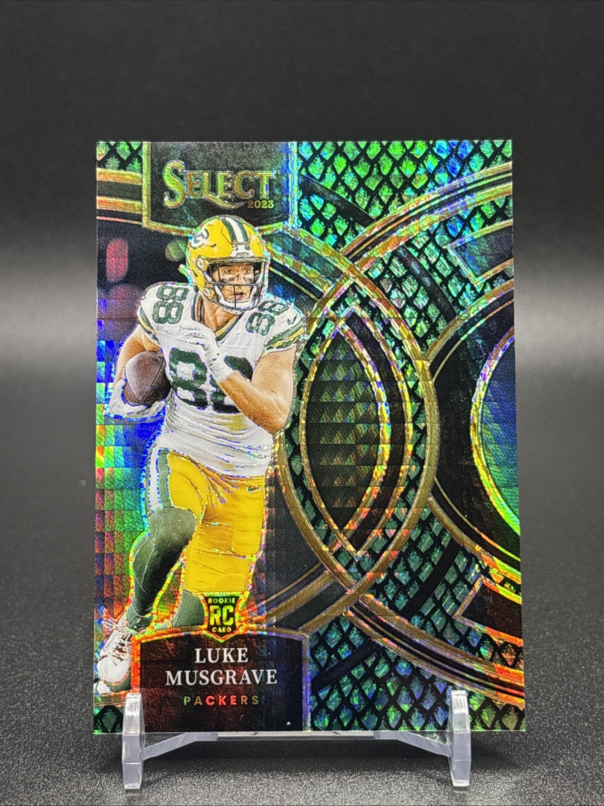 Luke Musgrave 2023 Select Premier Level Rookie Dragon Scale /70 Packers RC