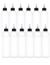 12 Pcs 8oz Plastic Squeeze Bottles with Twist Top Cap, 250ml Clear Dispensing...