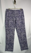 J. McLaughlin Pants Women s Size Small Blue White Abstract Palm Leaves Leggings