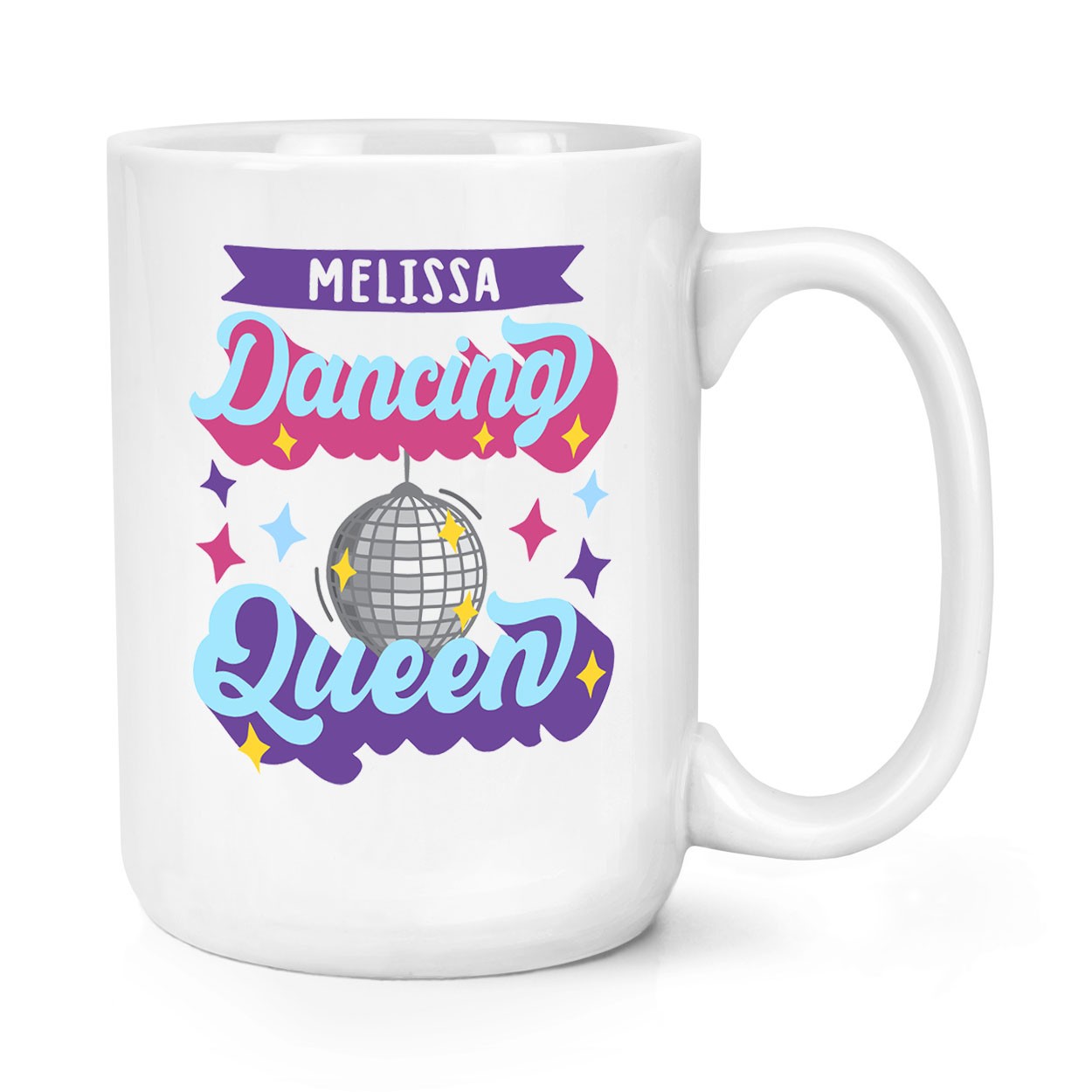 Personalised Dancing Queen 15oz Large Mug Cup Dancer Disco Mum Mothers Day Retro