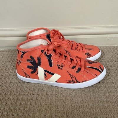 Veja High Top Sneaker UK 6 EU 39 Canvas Schuhe Coral Lily Cole Rainforest Rescue