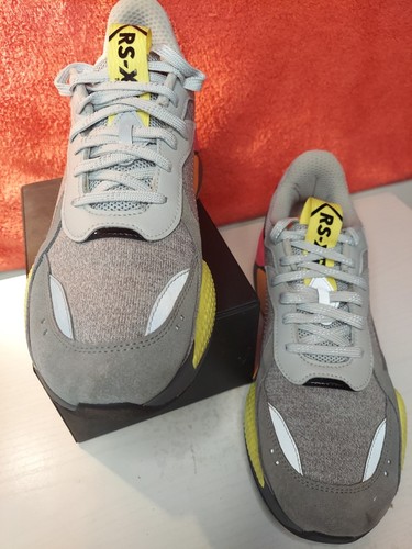 PUMA RS-X Highlighter Men's running crossing shoes Grey Pink Yellow Size 12 - Picture 3 of 12