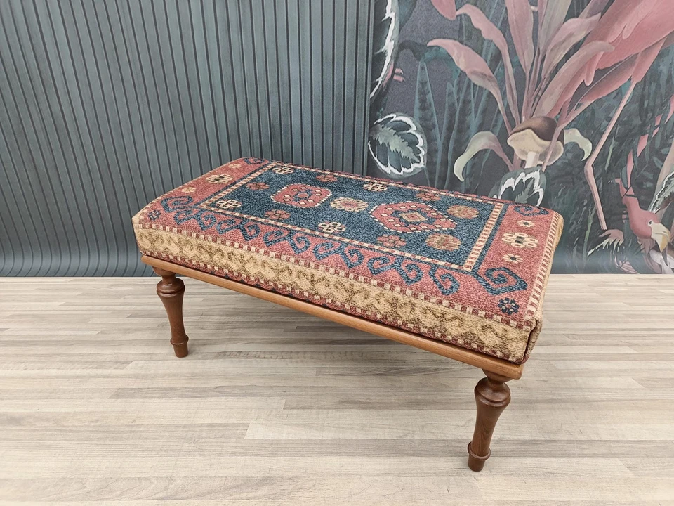 Footstool Ottoman Bench Upholstered Bench Sitting Bench Kitchen Bench Padded - Image 2 of 4