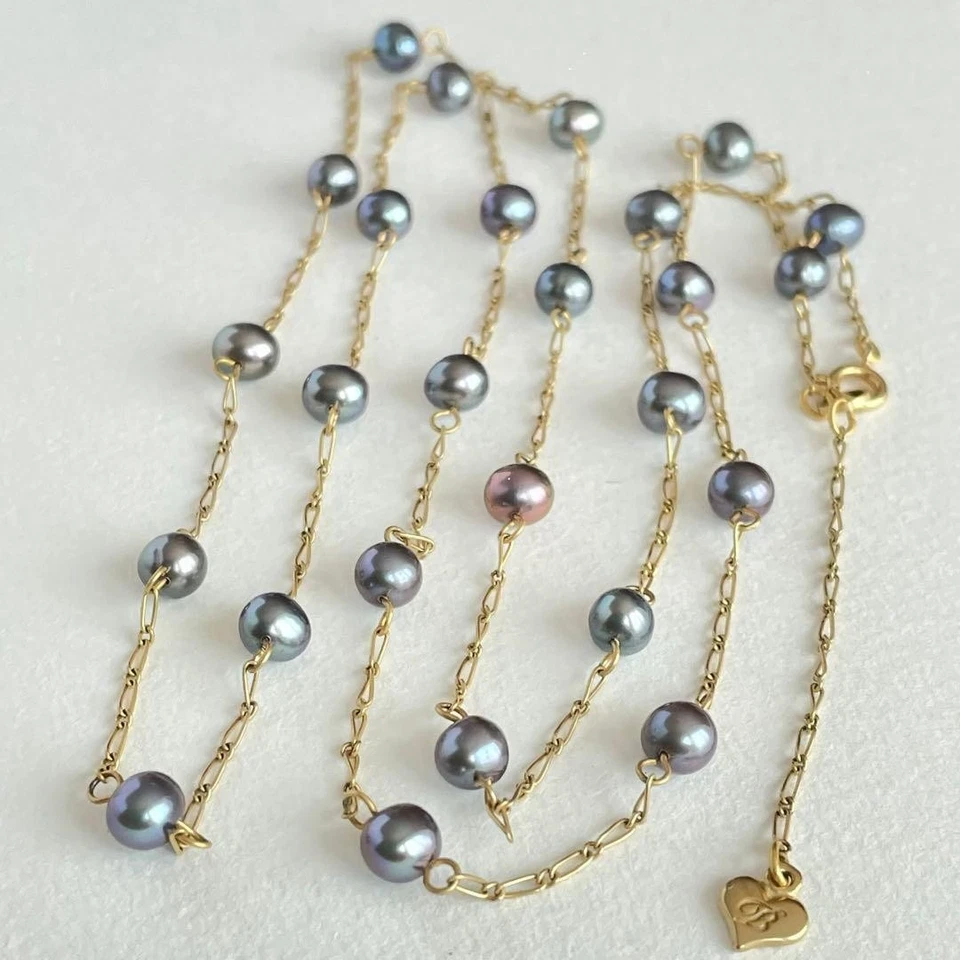Collier gare baroque baroque gris Brighton 82 cm - Photo 1/4
