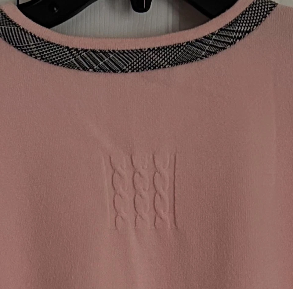 Suéter feminino Marisa Christina XL rosa cardigã arco contraste acabamento botão frontal - Imagem 3 de 4